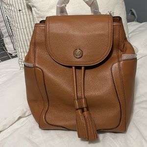 NWT TORY BURCH FRANCES FLAP BACKPACK Brown leather